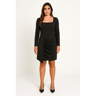 Plus Size Μαύρο Φόρεμα Λούρεξ