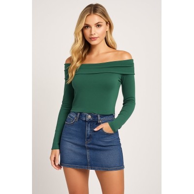 Λαδί Μπλουζάκι Off-Shoulder