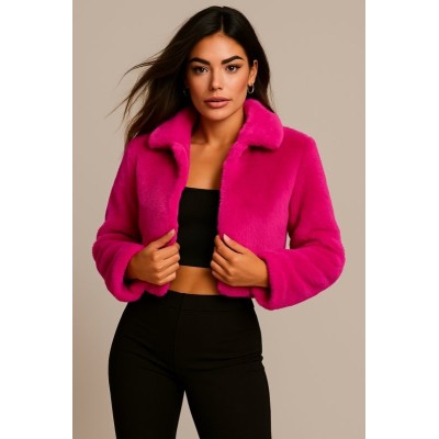 Κοντή Fuchsia Γούνα