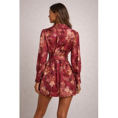 Σακάκι – Φόρεμα Floral με Ζώνη