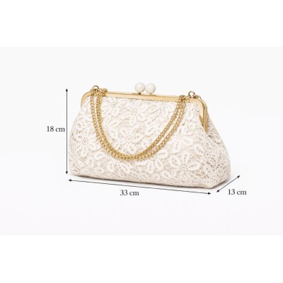 Luxury Lace Clutch White