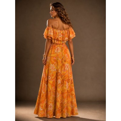 Sunset Satin Maxi Dress