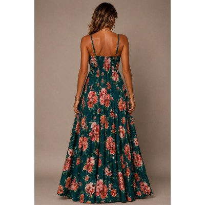 Satin Bloom Maxi Dress