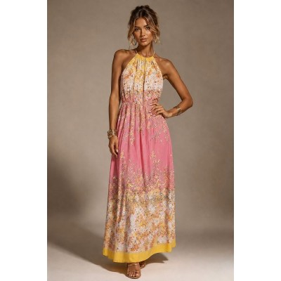 Pink Blossom Linen Feel Dress