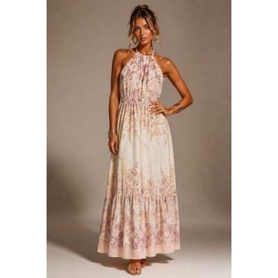Blush Blossom Linen Feel Dress