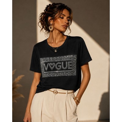 Μπλουζάκι Vogue με Στρας