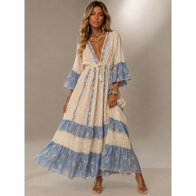 Φόρεμα Boho Luxury Silk – Γαλάζιο