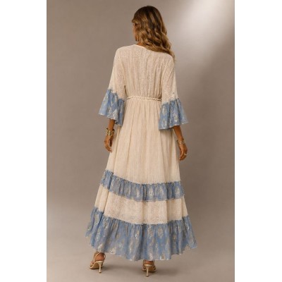 Φόρεμα Boho Luxury Silk – Γαλάζιο