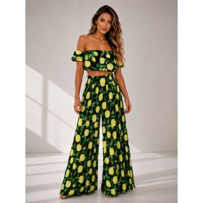 Σετ σατέν με lemon print – Εντυπωσιακό & αέρινο