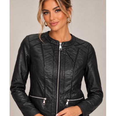 Μαύρο Jacket Δερματίνης – Soft Leather Look