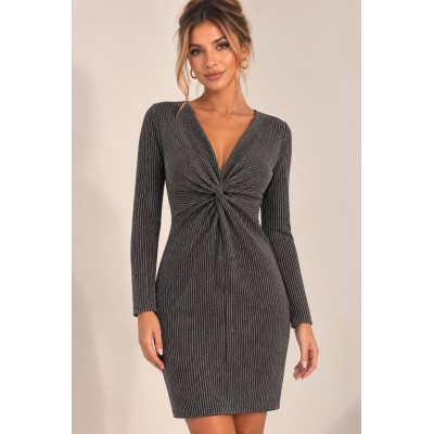 Silver Lurex Twist Dress