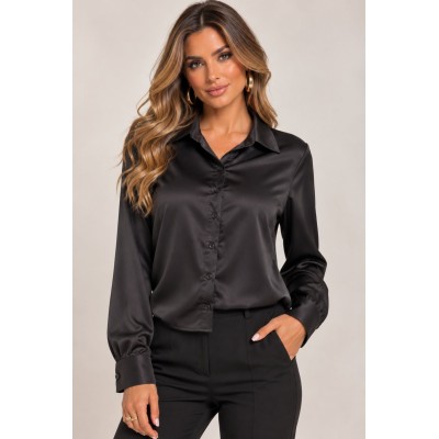 Satin Shirt – Black | Μαύρο