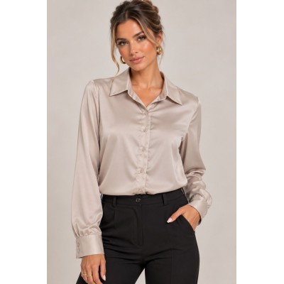 Satin Shirt – Nude Beige | Nude Μπεζ